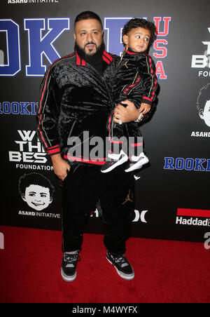 15. Februar 2018 – Los Angeles, Kalifornien, USA – 15. Februar 2018 – Los Angeles, Kalifornien – DJ Khaled, Asahd Khaled. Rookie USA Fashion Show in den MILK Studios. Foto: F. Sadou/AdMedia Stockfoto