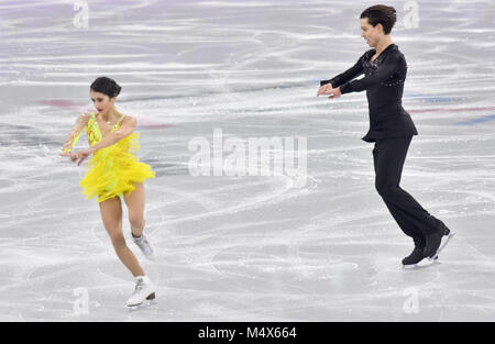 19. Februar 2018, Südkorea, Tainan: Olympics, Eiskunstlauf, Tanz kurze Tanz, Gangneung Ice Arena: cortney Mansour und Michal Ceska aus der Tschechischen Republik in Aktion. Foto: Peter Kneffel/dpa/Alamy leben Nachrichten Stockfoto