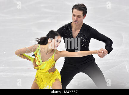 19. Februar 2018, Südkorea, Tainan: Olympics, Eiskunstlauf, Tanz kurze Tanz, Gangneung Ice Arena: cortney Mansour und Michal Ceska aus der Tschechischen Republik in Aktion. Foto: Peter Kneffel/dpa/Alamy leben Nachrichten Stockfoto