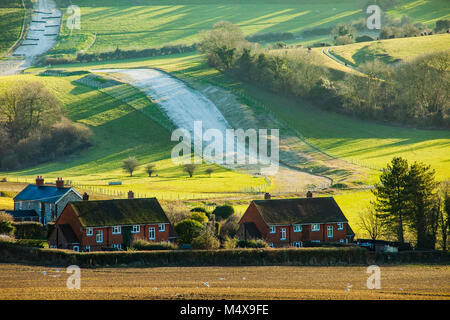 Vorfrühling in South Downs National Park, East Sussex, England. Stockfoto