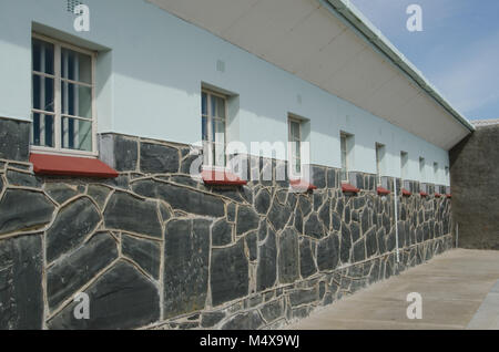 Gefangener Schlafsaal bei Robben Island in der Nähe von Kapstadt Stockfoto