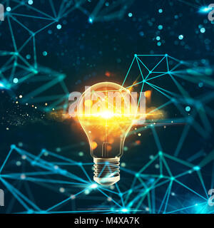 Innovation in der digitalen Welt. 3D-Rendering Stockfoto