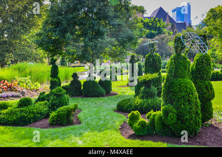 Der formschnitt Garten Park in Columbus, Ohio sitzt auf den Resten der alten Gehörlosenschule Park. Aber es hat sich auch liebevoll als Der formgehölze bekannt Stockfoto