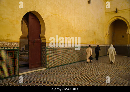 Mausoleum von Moulay Idris in Meknes, Marokko. Stockfoto