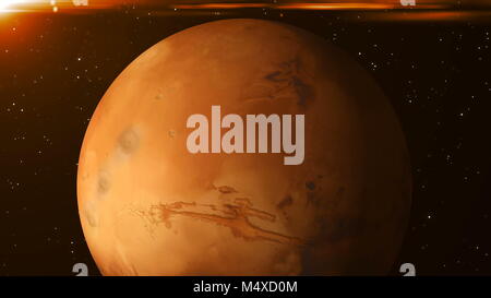Planet Mars im Raum. Abstrakten 3D-Rendering im Hintergrund. Stockfoto