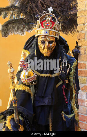 Franz Joseph I. von Österreich während des Karnevals von Venedig (Carnevale di Venezia) in Venedig, Italien Stockfoto