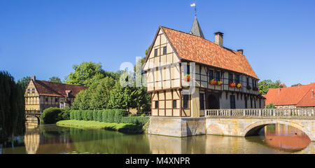 Panorama der Eingang Haus der Steinfurt Burg in Deutschland Stockfoto