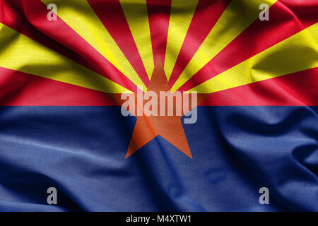 Fabric Textur des Arizona Flagge - Fahnen aus den USA Stockfoto