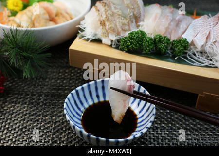 Sashimi von der Dorade Stockfoto