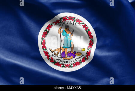 Fabric Textur der Virginia Flagge - Fahnen aus den USA Stockfoto