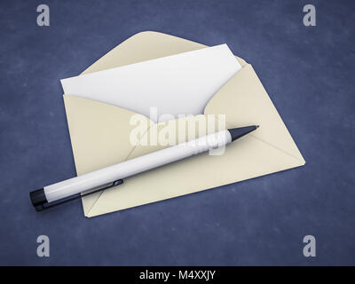 Ein Umschlag mit einem leeren Brief Stockfoto