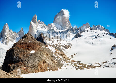 Fitz Roy Massivs, Nationalpark Los Glaciares, Argentinien. Stockfoto