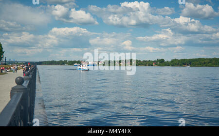 Boot an der Wolga, Stockfoto