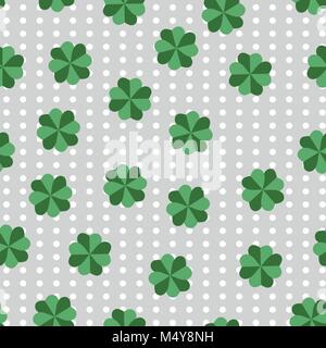 Klee Hintergrund St. Patricks Tag Muster. Nahtlose Stock Vektor