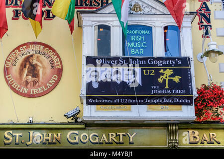 Das Oliver St. John Gogarty, ein typisch irischer Pub. Temple Bar. Böhmisches und kulturelles Viertel. Dublin, Irland, Europa, EU. Stockfoto