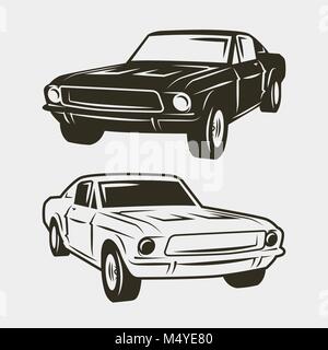 Muscle Car auf weißem Hintergrund. Vector Illustration Stock Vektor
