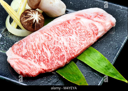 Great Japanese Wagyu Beef für teppanyaki miyasaki Rindfleisch ist super Rindfleisch Stockfoto