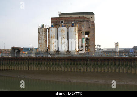 Bank Seite, industrielle Betriebe und Industrie Kingston upon Hull Stockfoto