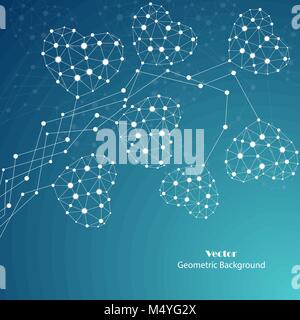 Abstrakte Herzen aus verbundenen Linien und Punkte Stock Vektor