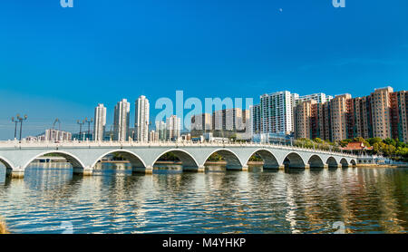 Lek Yuen Brücke, eine Fußgängerbrücke in Sha Tin, Hongkong Stockfoto