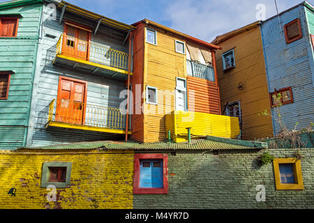 Die bunten Gebäude von La Boca in Buenos Aires Stockfoto