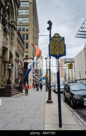 Fine Art Museum, Amerikas ältestes Kunstmuseum und Schule, wurde 1805 von Peale, Rush und anderen Künstlern in Philadelphia PA gegründet. Stockfoto