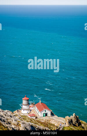 Point Reyes Lighthouse und Pazifikküste Stockfoto