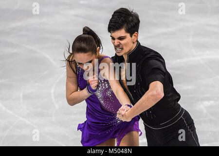 Februar 19, 2018: Tankova Adel und Zilberberg Ronald von Israel im Freien Tanz konkurrieren an Gangneung Ice Arena, Tainan, Südkorea. Ulrik Pedersen/CSM Stockfoto