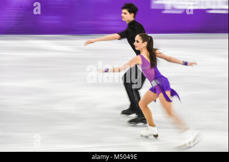 Februar 19, 2018: Tankova Adel und Zilberberg Ronald von Israel im Freien Tanz konkurrieren an Gangneung Ice Arena, Tainan, Südkorea. Ulrik Pedersen/CSM Stockfoto