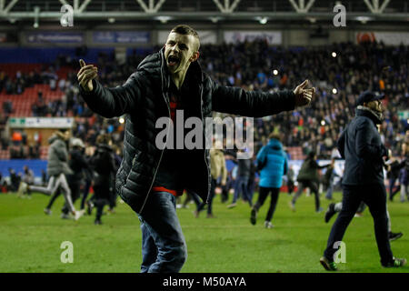 Menge Probleme nach der FA Cup in die fünfte Runde zwischen Wigan Athletic und Manchester City auf DW Stadion am 19. Februar 2018 in Wigan, England. (Foto von Daniel Chesterton/phcimages.com) Stockfoto