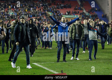 Menge Probleme nach der FA Cup in die fünfte Runde zwischen Wigan Athletic und Manchester City auf DW Stadion am 19. Februar 2018 in Wigan, England. (Foto von Daniel Chesterton/phcimages.com) Stockfoto