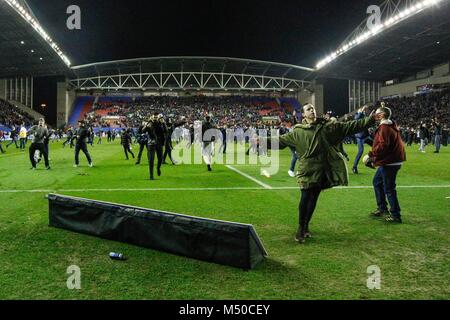 Menge Probleme nach der FA Cup in die fünfte Runde zwischen Wigan Athletic und Manchester City auf DW Stadion am 19. Februar 2018 in Wigan, England. (Foto von Daniel Chesterton/phcimages.com) Stockfoto