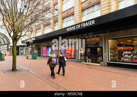 Bournemouth, Dorset, Großbritannien. 19. Februar 2018. House of Fraser auf alten Christchurch Road, Bournemouth. Foto: Graham Jagd-/Alamy Leben Nachrichten. Stockfoto