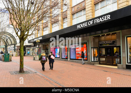 Bournemouth, Dorset, Großbritannien. 19. Februar 2018. House of Fraser auf alten Christchurch Road, Bournemouth. Foto: Graham Jagd-/Alamy Leben Nachrichten. Stockfoto