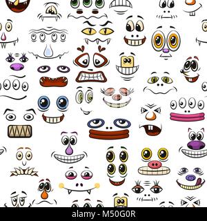 Monster Gesichter, nahtlose Stock Vektor