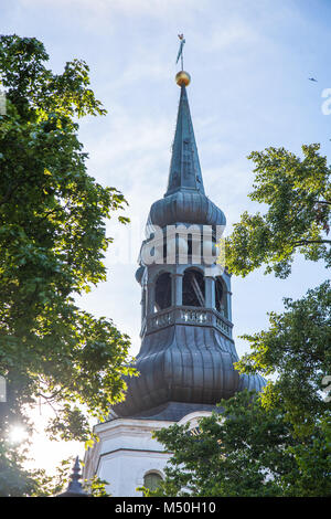 Turm der St. Mary Cathedral ist eine Kirche aus dem 14. Jahrhundert, befindet sich auf dem Domberg in Tallinn, Estland Stockfoto