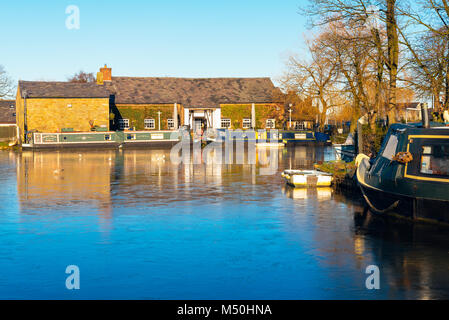 Tithebarn Becken auf der Lancaster Canal an Garstang, Lancashire Stockfoto