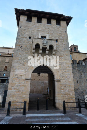 San Marino Blick auf die Stadt. Stockfoto