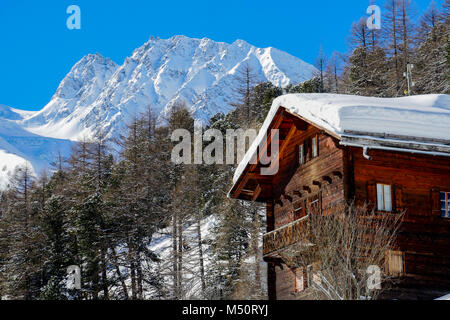 Arolla Ski Resort, Val d'Herens, Wallis, Schweiz Stockfoto