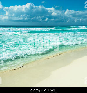 Karibik-Strand Panorama, Tulum, Mexiko Stockfoto