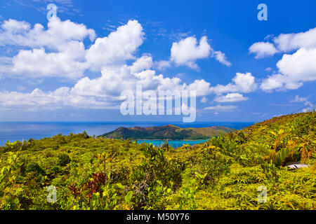 Landschaft der Insel Praslin - Seychellen Stockfoto