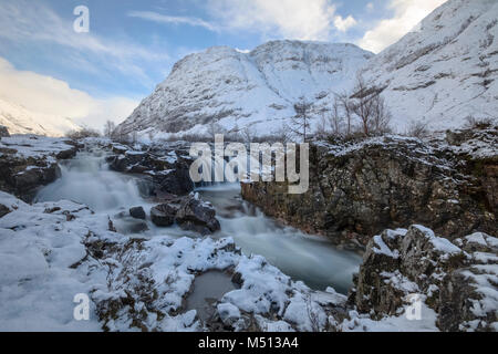 Glencoe, Wasserfall, Highlands, Schottland, Vereinigtes Königreich Stockfoto