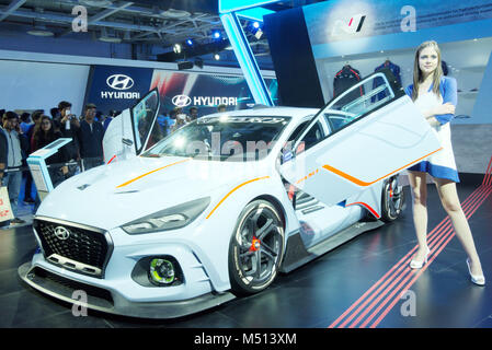 Greater Noida, Indien. 14. Februar 2018. Hyundai RN 30 Concept Car ist auf der Auto Expo 2018 in Greater Noida, Indien. Stockfoto