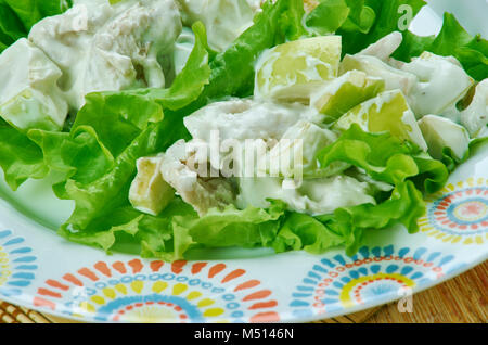 Waldorfsalat Cups Stockfoto