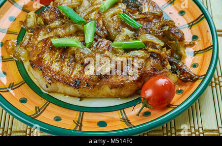 Glasierte Schweinekoteletts Stockfoto