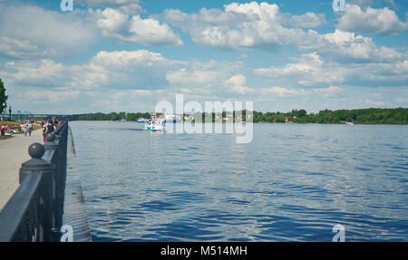 Boot an der Wolga, Stockfoto