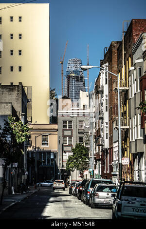 San Francisco City Nachbarschaften und Blick auf die Straße an einem sonnigen Tag Stockfoto