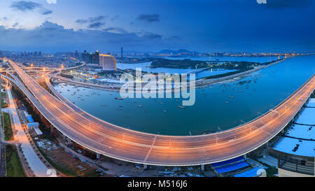 Xiamen Xinglin Brücke Seascape Stockfoto