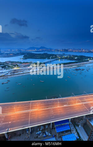 Xiamen Xinglin Brücke Seascape Stockfoto