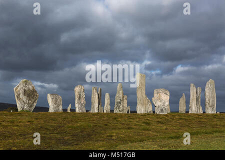 Die callanish Standing Stones, Isle of Lewis, Äußere Hebriden, Schottland Stockfoto